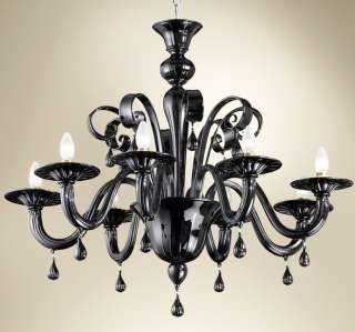 TOPDOMUS genuine MURANO black glass chandelier 30911/8 many colors 