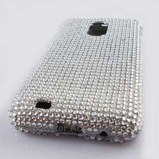 Silver Bling Hard Case Snap On Cover For Samsung Galaxy S2 Sprint Epic 