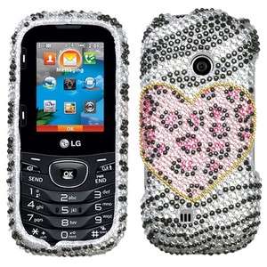   Leopard Crystal Diamond BLING Hard Case Phone Cover LG Cosmos 2 VN251
