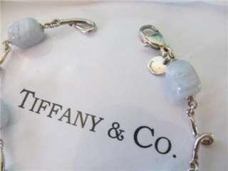 Vintage Tiffany & Co. Blue Lace Chalcedony Sterling Silver Bracelet 