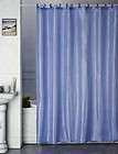 Light Blue Fabric Shower Curtain Fabric Covered Hooks With Peva Liner 