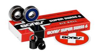 Bones Swiss SUPER 6 Skateboard Bearings The BEST   