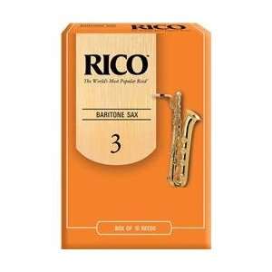  Rico Baritone Saxophone Reeds Strength 3 Box Of 10 