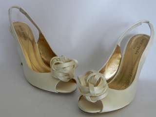   299 Elegant Kate Spade CHRISTA Bridal Shoes US 6 Ivory Satin  