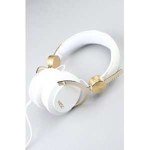  WeSC The Bassoon Golden Headphones in White,Headphones for 