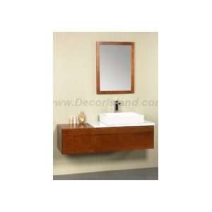   Bathroom Vanity Set W/ Rectangular Ceramic Vessel, Wood Framed Mirror