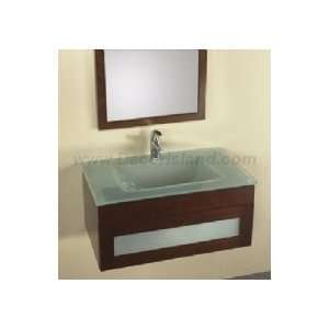   Bathroom Vanity Set W/ Single Hole Glass Faucet Deck & Wood Framed