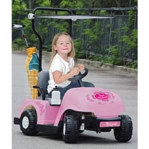   Battery Powered Pink Golf Cart with Golf Bag & Clubs Toys & Games
