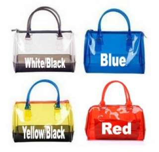 Fashion Cute 4 Color Sweet Jelly Clear Bucke Handbag  