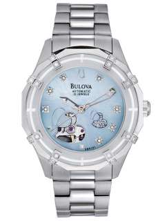 Bulova 96R151 Womens Automatic Heart Skeleton Display Watch  