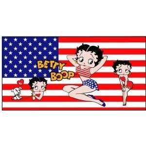  Betty Boop Patriotic USA Beach Towel 
