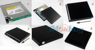 USB Slim Case Enclosure For Laptop CD DVD RW DL Burner  