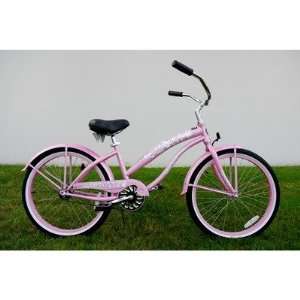  Ladies 24 Single Speed Beach Cruiser in Pink Sports 