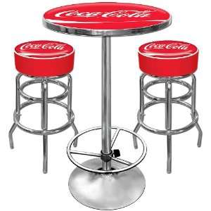   Gameroom Combo   2 Bar Stools & Table in Red Furniture & Decor