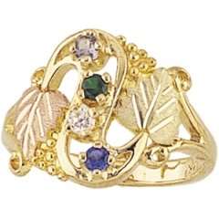 Black Hills Gold Mothers Ring   3 stones   G900 Jewelry 