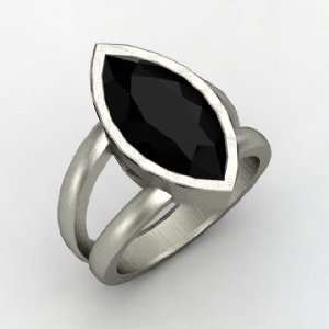    Ararat Ring, Marquise Black Onyx 14K White Gold Ring Jewelry