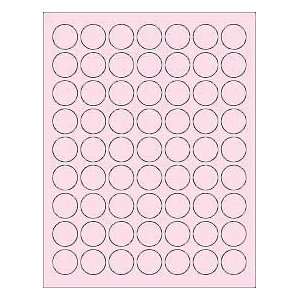  (6 SHEETS) 378 1 Blank Round Circle PINK Stickers for 