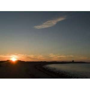 Sunset over Block Island near the North Light, Rhode Island Premium 