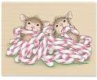 NEW HOUSE MOUSE RUBBER STAMP Sweet Tooth candy cane jr1064 Christmas