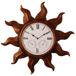 Copper Indoor/Outdoor Clock with Temperature and Humidity Display 