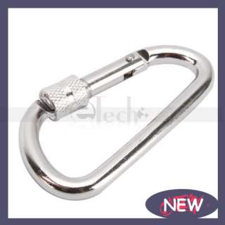 New 12pcs 6CM Camp Snap Clip Hook Key Chain D Shape Locking Carabiner 