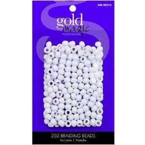  Gold Magic White Braiding Beads   250 Pieces Beauty