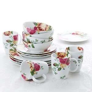  with a casual twist this country rose set transforms your dinnerware