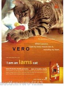 2009 magazine ad IAMS CAT FOOD playing with toy mouse  