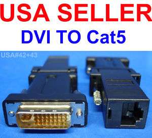 DVI TO ETHERNET CAT5 CAT6 RJ45 EXTENDER LINK US SELLER 881317011039 