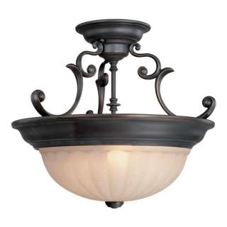   Sm Semi Flush Mount Ceiling Lighting Fixture, Bronze, Caramel Glass