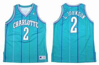 LARRY JOHNSON AUTHENTIC CHARLOTTE HORNETS NBA JERSEY 48  