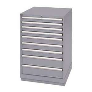  Lista® 9 Drawer Standard Width Cabinet   Gray, Keyed 