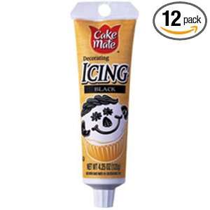 Cake Mate Black Icing, 4.25 Ounce Pouch (Pack of 12)  