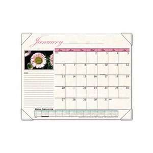   2008 Monthly Floral Scenes Calendar Desk Pad, Jan Dec, 17x22 VIOP890