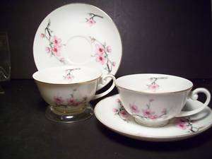 CHERRY BLOSSOM CHINA by DIAMOND CHINA 2 CUPS & SAUCERS  