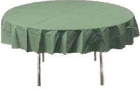 Sage Green Plastic Round Tablecloth 82  
