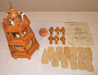 Old Lillian Vernon wooden Christmas candle tower 3 tier carousel 
