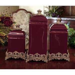   Berry Medium Ceramic Canister Set   Limited Quantity