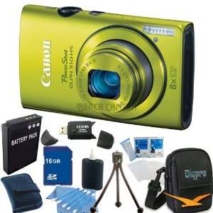  Canon PowerShot ELPH 310 HS 12MP Green Digital Camera 16GB 