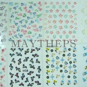 50 Diff 3d Nail Art Design Stickers Sheets Decals LOT  
