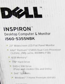   Dell Inspiron 560 i560 5355NBK E5800 1TB 23 LCD Desktop Bundle  