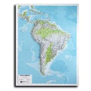    South/Central America Topographic Relief Map 