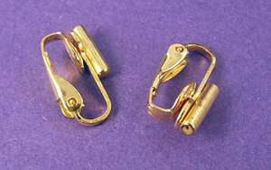 Gold Tone Pierced Earrings Converters Clip on Converter  