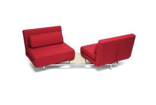 Red Modern Convertible Sofa Bed Daybed Swivel Chair Stella Baxton 