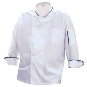  Chef Works VECC WHT Evian Executive Chef Coat, White, with 