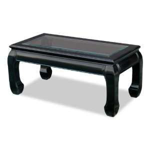  Rosewood Ming Style Coffee Table W/Glass
