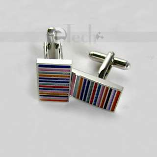 New Barcode Enamel Cufflinks Cuff Links Sleeve Button  