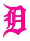 Detroit D Vinyl Decal Pink Sticker Old English Tigers