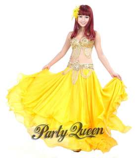 BELLY DANCE Latin Ballroom Three tier Spiral Long Skirt  
