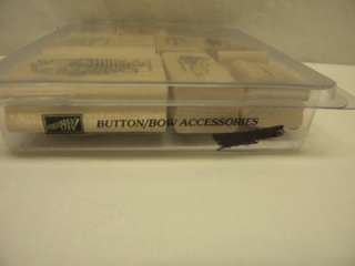 Stampin Up BUTTON/BOW ACCESSORIES Mounted Rubber Stamp